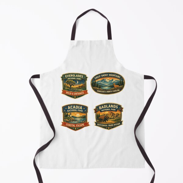 Item preview, National Parks Vintage Badge Collection - Acadia Everglades Badlands Smokies Art designed and sold by SasquatchTrail.