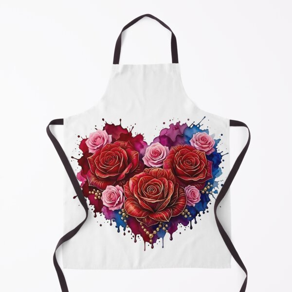 Item preview, Heart of Red and Pink Roses Watercolor Splatters Hanging Pearls Romantic Floral designed and sold by Good Vibes .