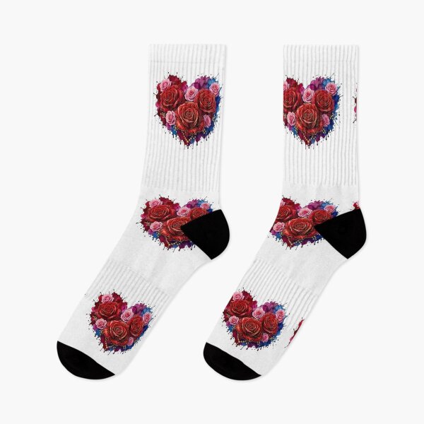 Item preview, Heart of Red and Pink Roses Watercolor Splatters Hanging Pearls Romantic Floral designed and sold by Good Vibes .