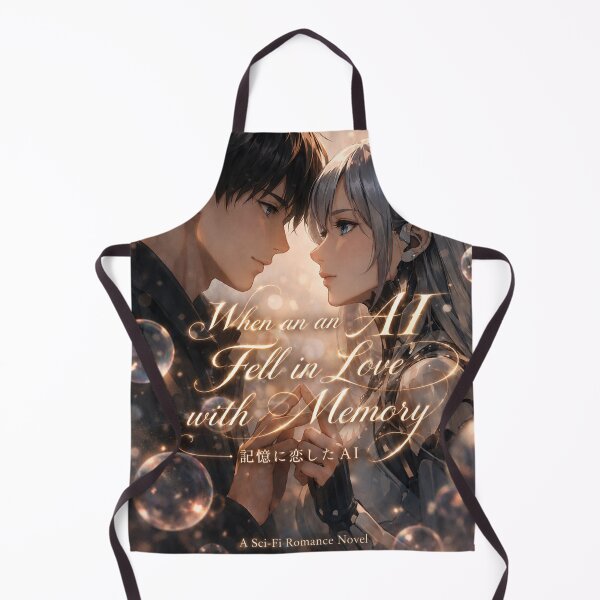 Item preview, When an AI Fell in Love with Memory – Emotional Sci-Fi Romance Poster designed and sold by RinaWorksJP.