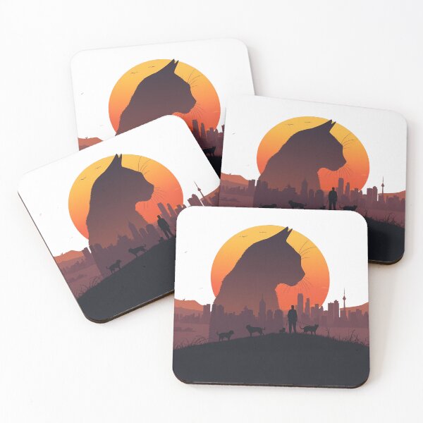 Item preview, Cat Silhouette Sunset Dog Walker City Skyline designed and sold by Common-Standard.