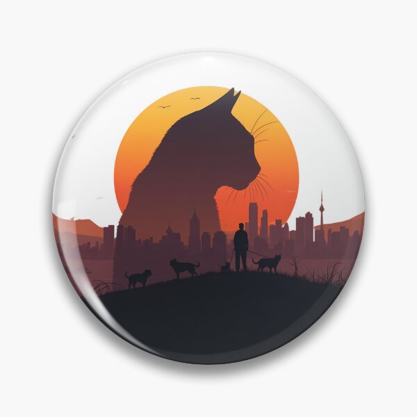 Item preview, Cat Silhouette Sunset Dog Walker City Skyline designed and sold by Common-Standard.