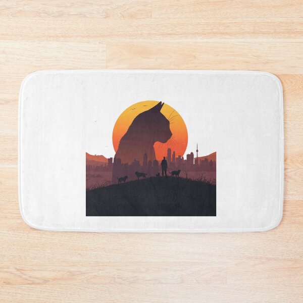 Item preview, Cat Silhouette Sunset Dog Walker City Skyline designed and sold by Common-Standard.