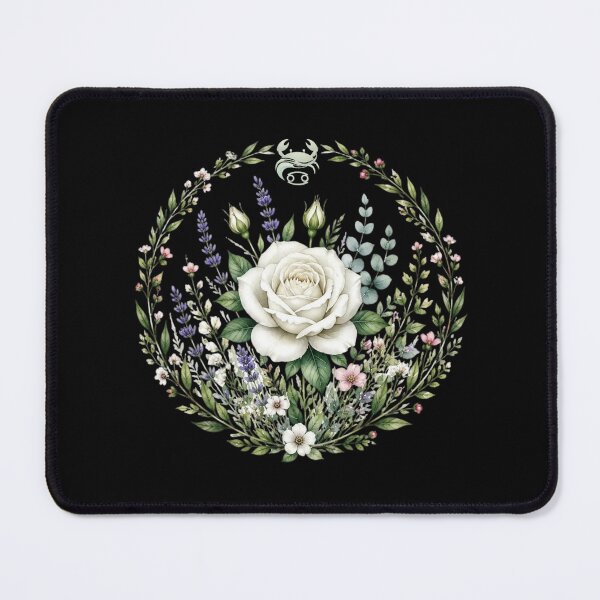 Item preview, Cancer Celestial Botanical - White Rose Floral Wreath designed and sold by MoonSoul Studio.