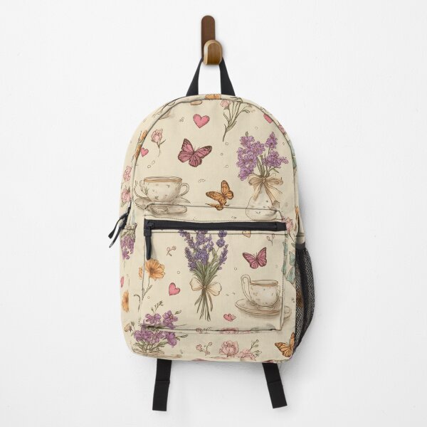 Item preview, Coquette Cottagecore Seamless Pattern | Vintage Floral Teacup & Butterfly Design designed and sold by GraceInNatureCo.
