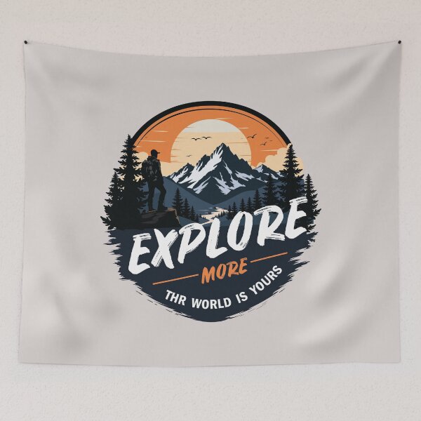 Item preview, Explore More Adventure Mountain Vintage T-Shirt Design designed and sold by projetoo.