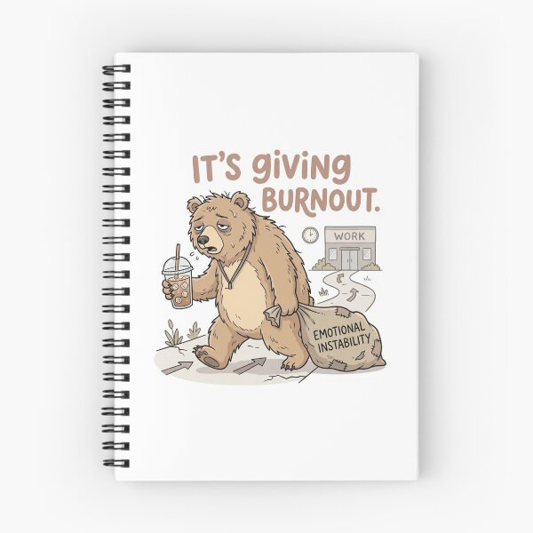 Item preview, Burntout Bear Workplace Sticker designed and sold by Softbear Atelier.