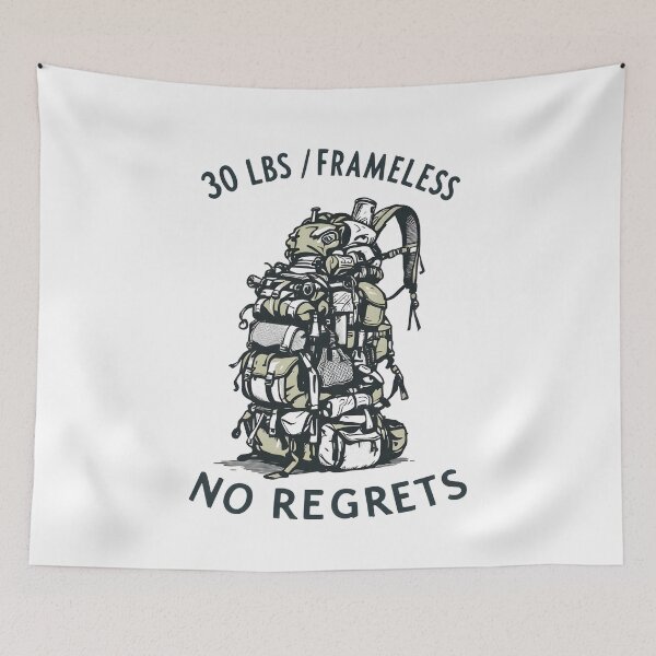 Item preview, 30 Lbs Frameless No Regrets Hiker Tee designed and sold by NorthingShop.