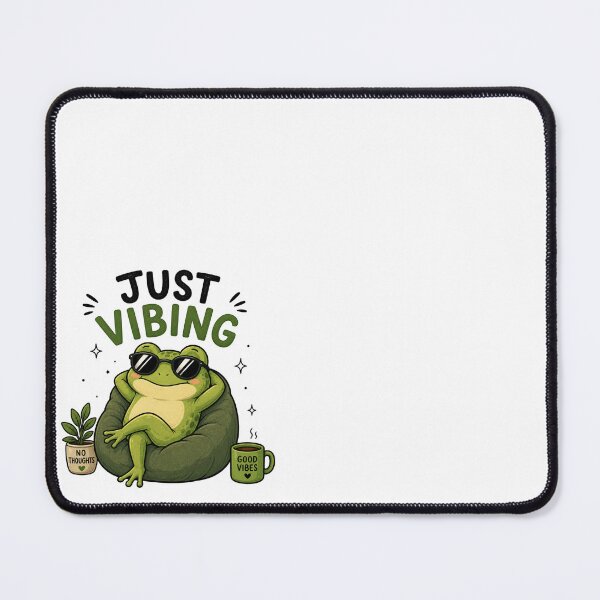 Item preview, Just Vibing Frog Sticker – Funny Chill Cute Frog Meme Aesthetic designed and sold by mibrand.