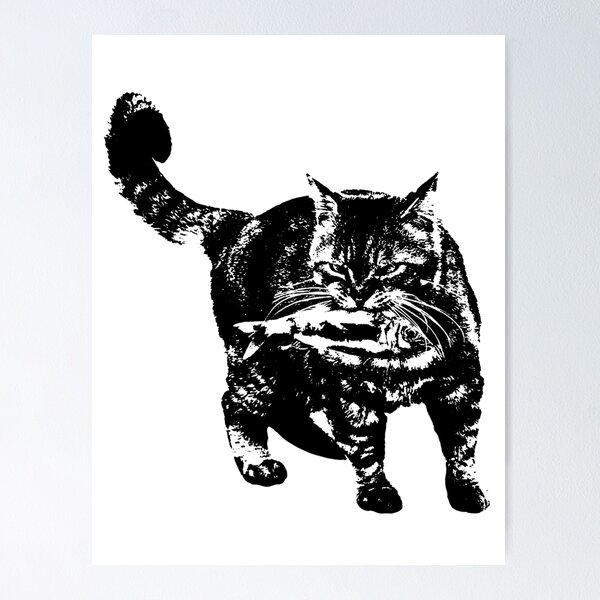 Item preview, Cat with fish designed and sold by GoodGD.