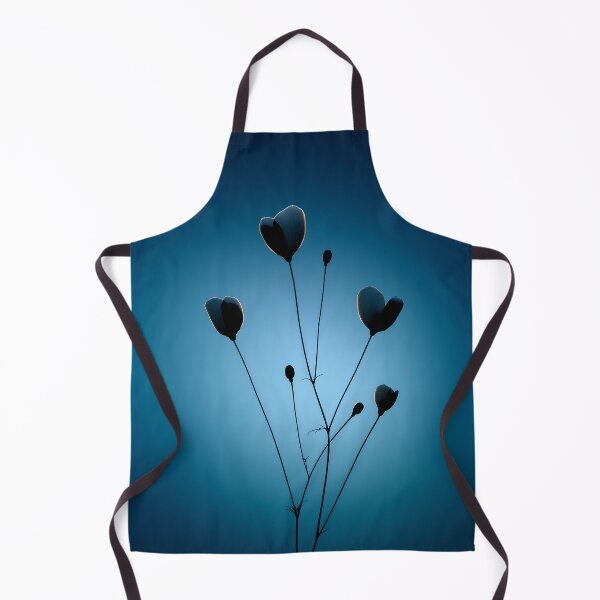 Item preview, Minimal Dark Flowers Silhouette | Moody Blue Botanical Art designed and sold by SlowRegardArt.
