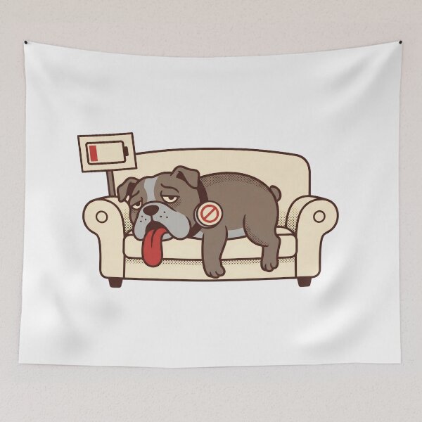 Item preview, Tired Bulldog Couch Recharge Scene designed and sold by AbanoubStore.
