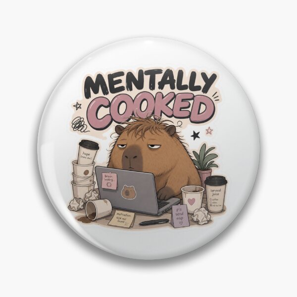 Item preview, Mentally Cooked Capybara Workplace Accessories designed and sold by Softbear Atelier.