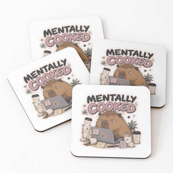 Item preview, Mentally Cooked Capybara Workplace Accessories designed and sold by Softbear Atelier.