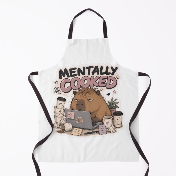 Item preview, Mentally Cooked Capybara Workplace Accessories designed and sold by Softbear Atelier.