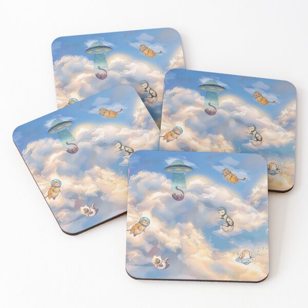 Item preview, Space Cats in Clouds designed and sold by hollyblackcat.