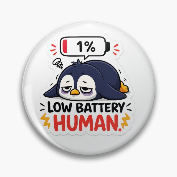 Item preview, Low Battery Cute Penguin Sticker designed and sold by Softbear Atelier.