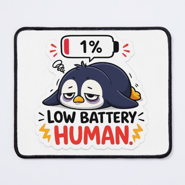Item preview, Low Battery Cute Penguin Sticker designed and sold by Softbear Atelier.