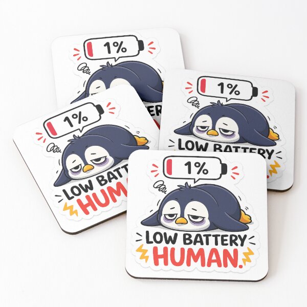 Item preview, Low Battery Cute Penguin Sticker designed and sold by Softbear Atelier.