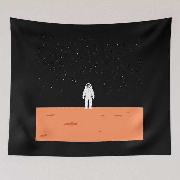 Item preview, Minimalist Astronaut on Mars | Cosmic Explorer with Starry Black Sky designed and sold by TeyArtWork.