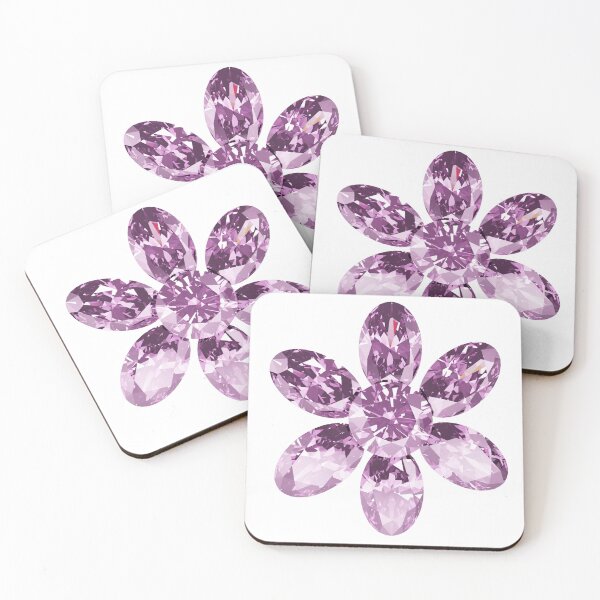 Item preview, Purple Violet Crystal Rose Sparkling Flower Sticker Art designed and sold by Rawafi Art Studio.