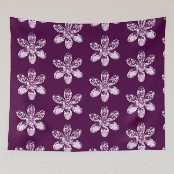 Item preview, Purple Violet Crystal Rose Sparkling Flower Sticker Art designed and sold by Rawafi Art Studio.