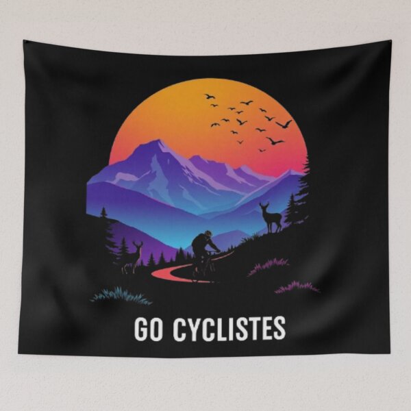 Item preview, Go Cyclistes Synthwave T-Shirt | Retro Modern Mountain Bike Graphic designed and sold by Tama-sirth.