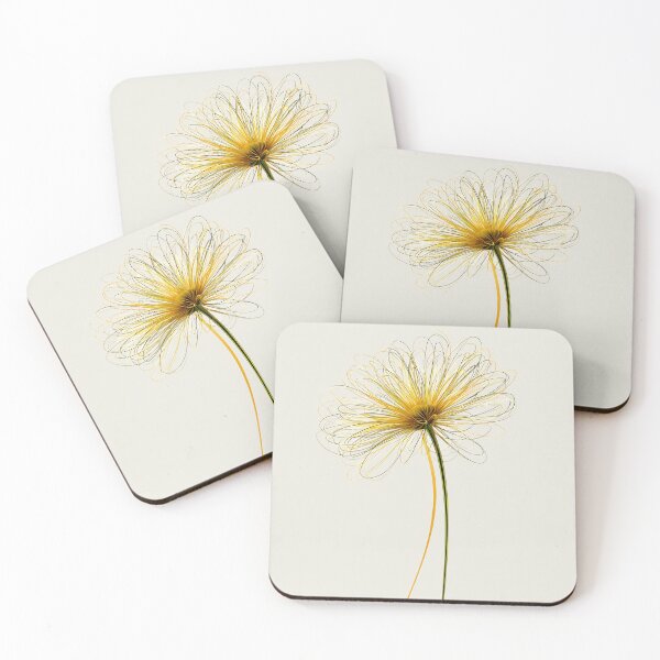 Item preview, Golden Minimal Flower Illustration | Ethereal Line Art Print designed and sold by SlowRegardArt.