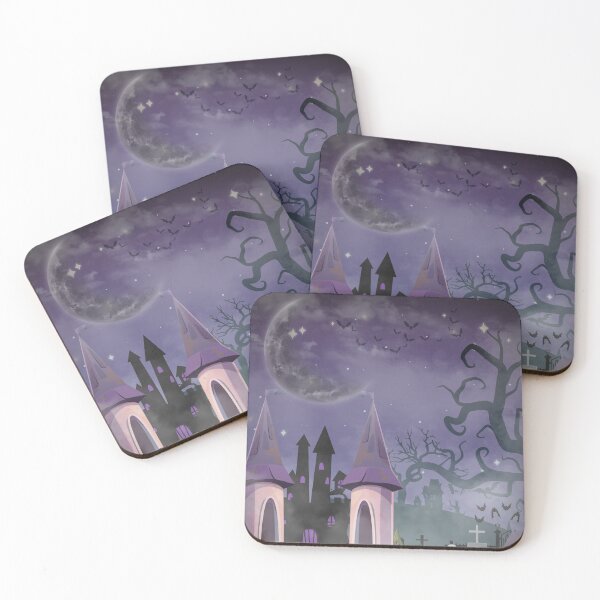 Item preview, Haunted Halloween Night — Spooky Castle & Graveyard Illustration designed and sold by EnchantedLayers.