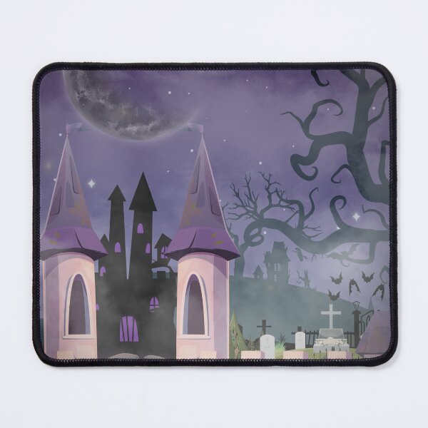 Item preview, Haunted Halloween Night — Spooky Castle & Graveyard Illustration designed and sold by EnchantedLayers.