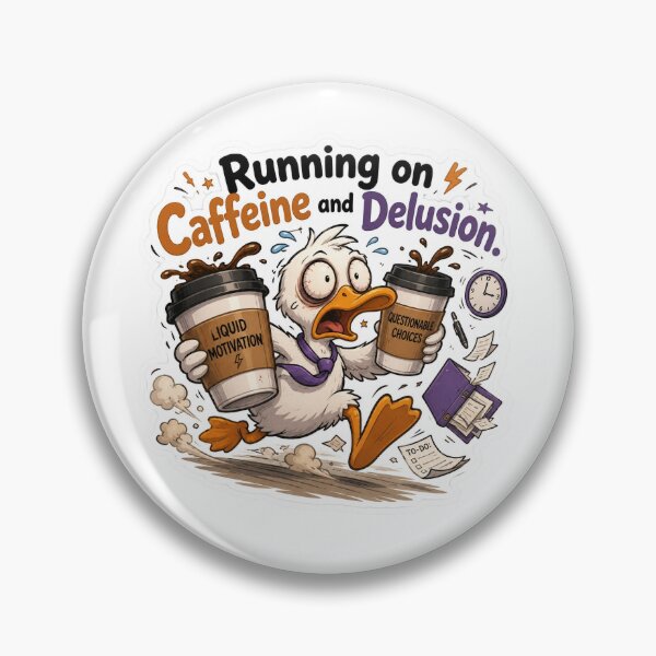 Item preview, Funny Duck Running on Caffeine and Delusion  designed and sold by Softbear Atelier.