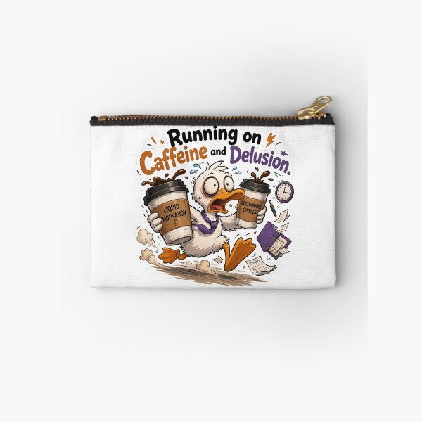 Item preview, Funny Duck Running on Caffeine and Delusion  designed and sold by Softbear Atelier.