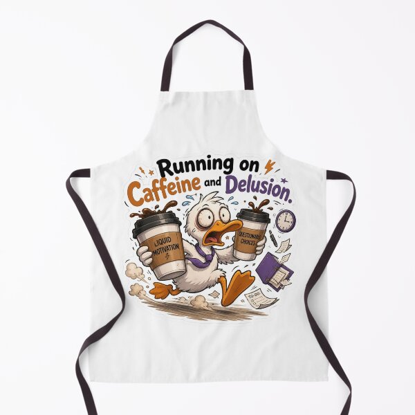 Item preview, Funny Duck Running on Caffeine and Delusion  designed and sold by Softbear Atelier.