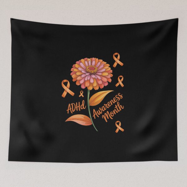 Item preview, In October We Wear Orange ADHD Awareness Month Flower designed and sold by BlassmausArt.