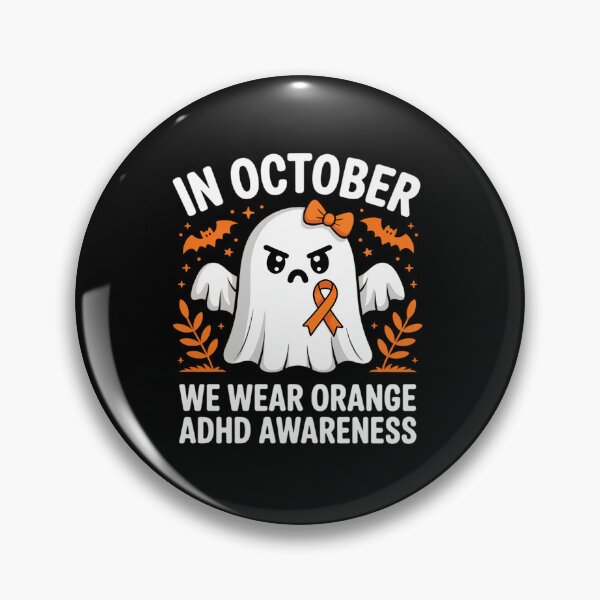 Item preview, In October We Wear Orange ADHD Awareness Month Spooky designed and sold by BlassmausArt.