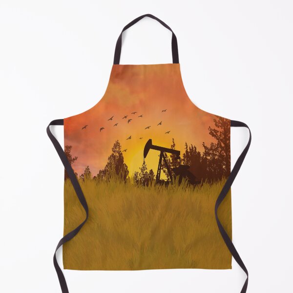 Item preview, Oklahoma Sunset — Oil Pump Silhouette & Golden Prairie Illustration designed and sold by EnchantedLayers.
