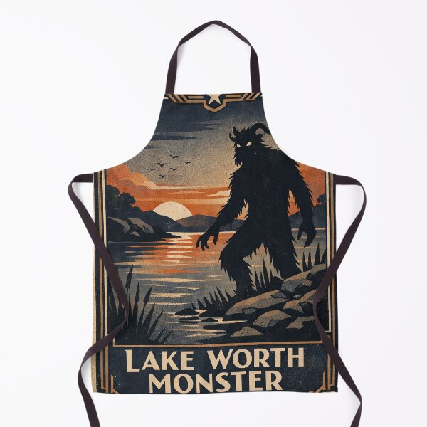 Item preview, Lake Worth Monster Texas Art Deco Cryptid designed and sold by Folk Bestiary.