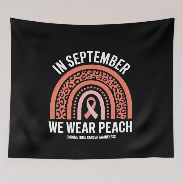 Item preview, Endometrial Cancer Rainbow Peach Ribbon Awareness designed and sold by SapfireStuArt.