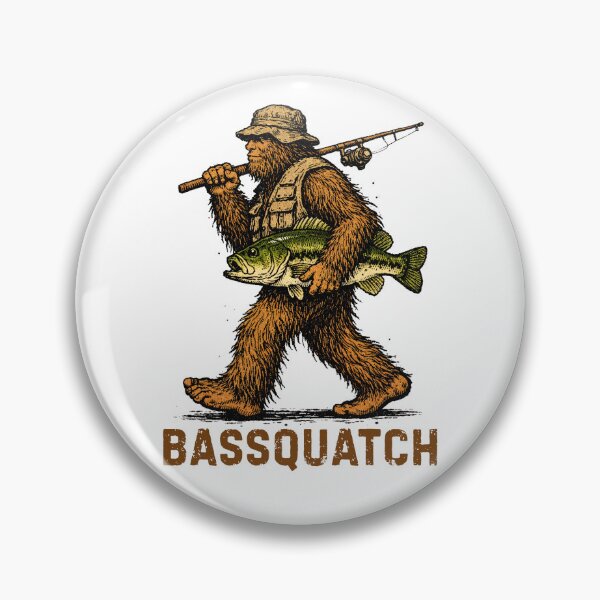 Item preview, Bigfoot Bass Fishing Vintage - Sasquatch Angler Largemouth Fish - Fisherman Dad designed and sold by BeaverFriends.
