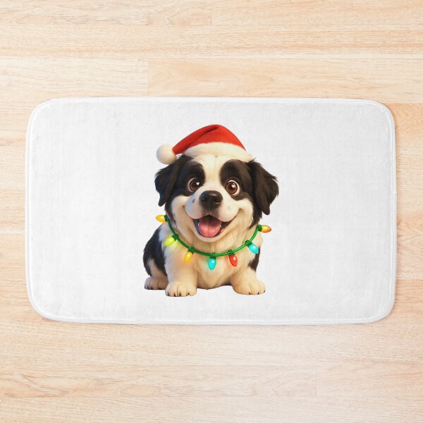 Item preview, Christmas Landseer Newfoundland Dog designed and sold by Sillytoe.