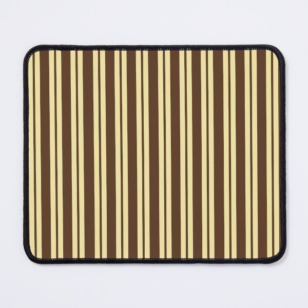 Item preview, Butter Yellow and Chocolate Brown Classic Double Stripe Pattern designed and sold by kierkegaard.