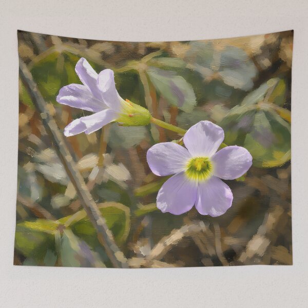 Item preview, Purple Wood Sorrel Impressionist Oil Painting designed and sold by Blossom-Breeze.