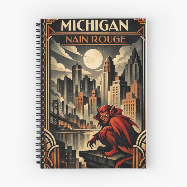Aperçu de l'œuvre Cryptique Art Déco de Nain Rouge, Michigan créée et vendue par Folk Bestiary.