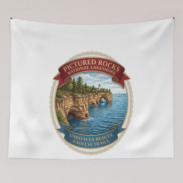 Item preview, Pictured Rocks National Lakeshore Unrivaled Beauty, Endless Trails Michigan Travel Hiker designed and sold by Simsimah26Parks.