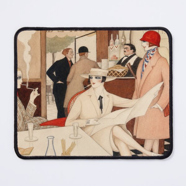 Item preview, Au Cafe by Gerda Wegener - Art Deco Vintage Café Illustration for Retro Fashion Lovers designed and sold by RickE.