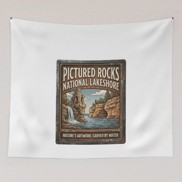 Item preview, Pictured Rocks National Lakeshore Nature's Artwork, Carved By Water Michigan Travel Outdoor Adventure designed and sold by Simsimah26Parks.