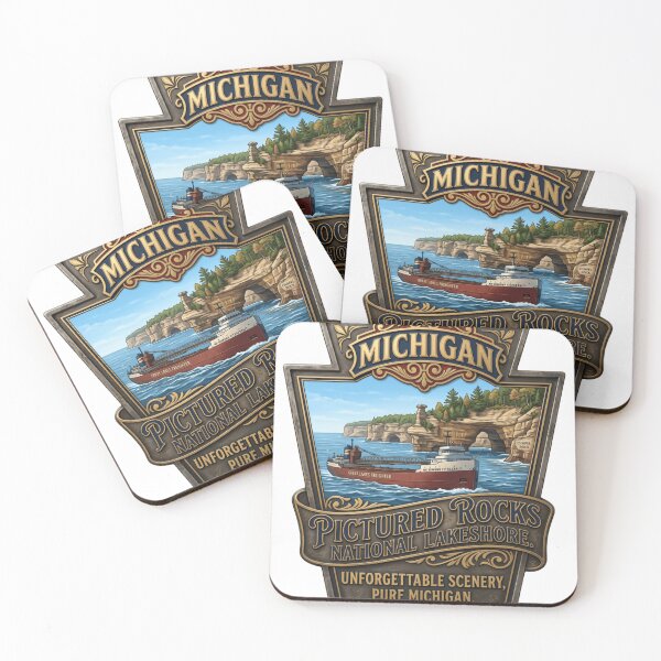 Item preview, Michigan Pictured Rocks National Lakeshore Unforgettable Scenery Pure Michigan Great Lakes Travel Souvenir designed and sold by Simsimah26Parks.
