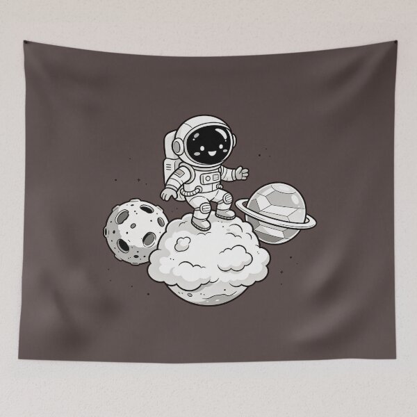 Item preview, Cute Astronaut on Cloud Planet – Simple Space Cartoon Art designed and sold by TeyArtWork.