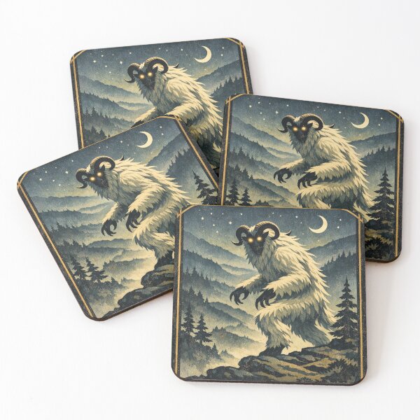 Item preview, Sheepsquatch West Virginia Art Deco Cryptid designed and sold by Folk Bestiary.