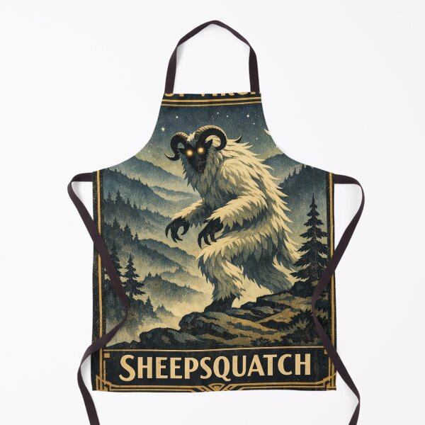 Item preview, Sheepsquatch West Virginia Art Deco Cryptid designed and sold by Folk Bestiary.